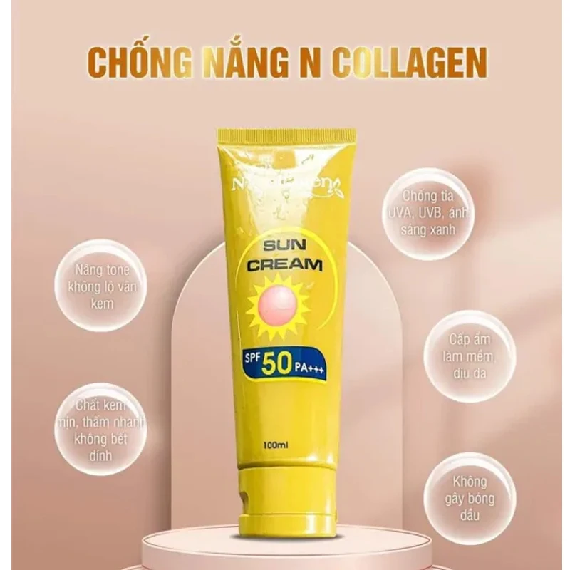 

KEM CHỐNG NẮNG N COLAGEN 100ml Khả năng chống nắng toàn diện, dưỡng ẩm trắng da, Kem chóng náng ncollagen và ng chính hÃng