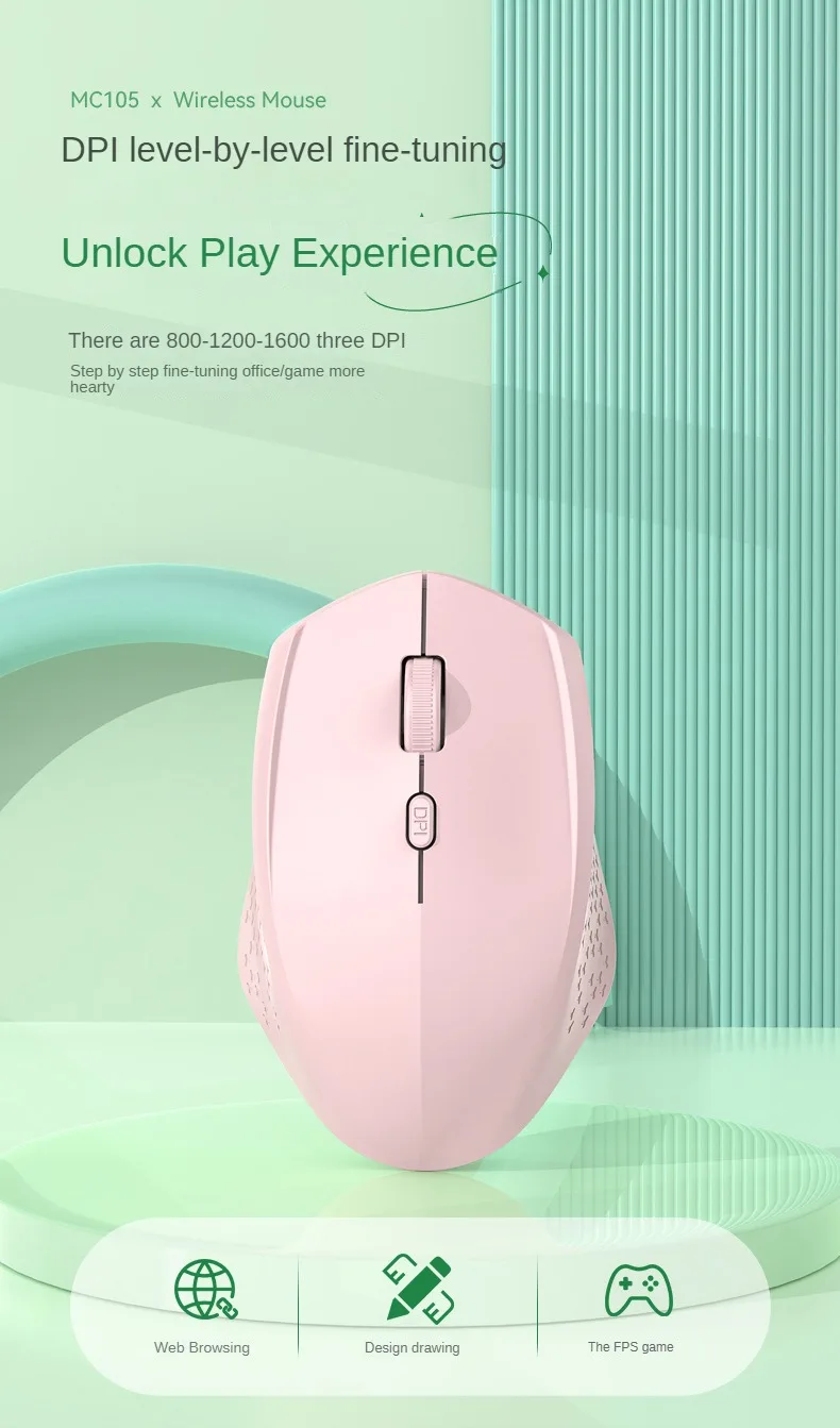 KEBIDUMEI Bluetooth 5.2 Wireless Mouse Dual Mode 1600DPI Gaming Mouse 6 Button Rechargeable Silent Mice Computer Accessories