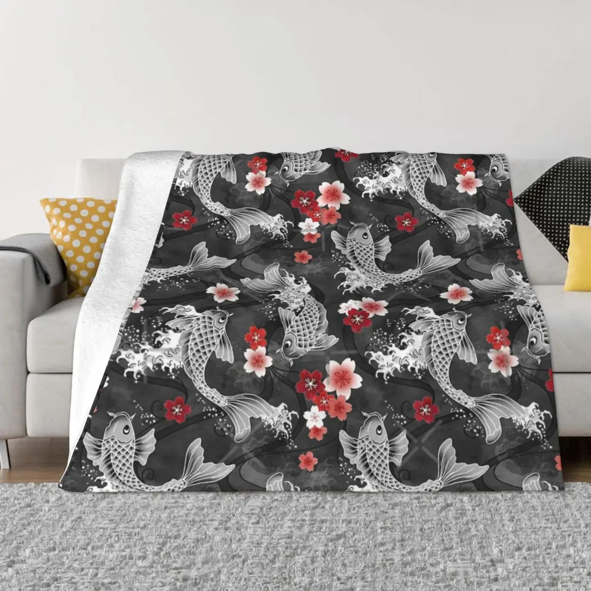 

Koi Sakura Blossom In Black Home одеяла, одеяла и одеяла