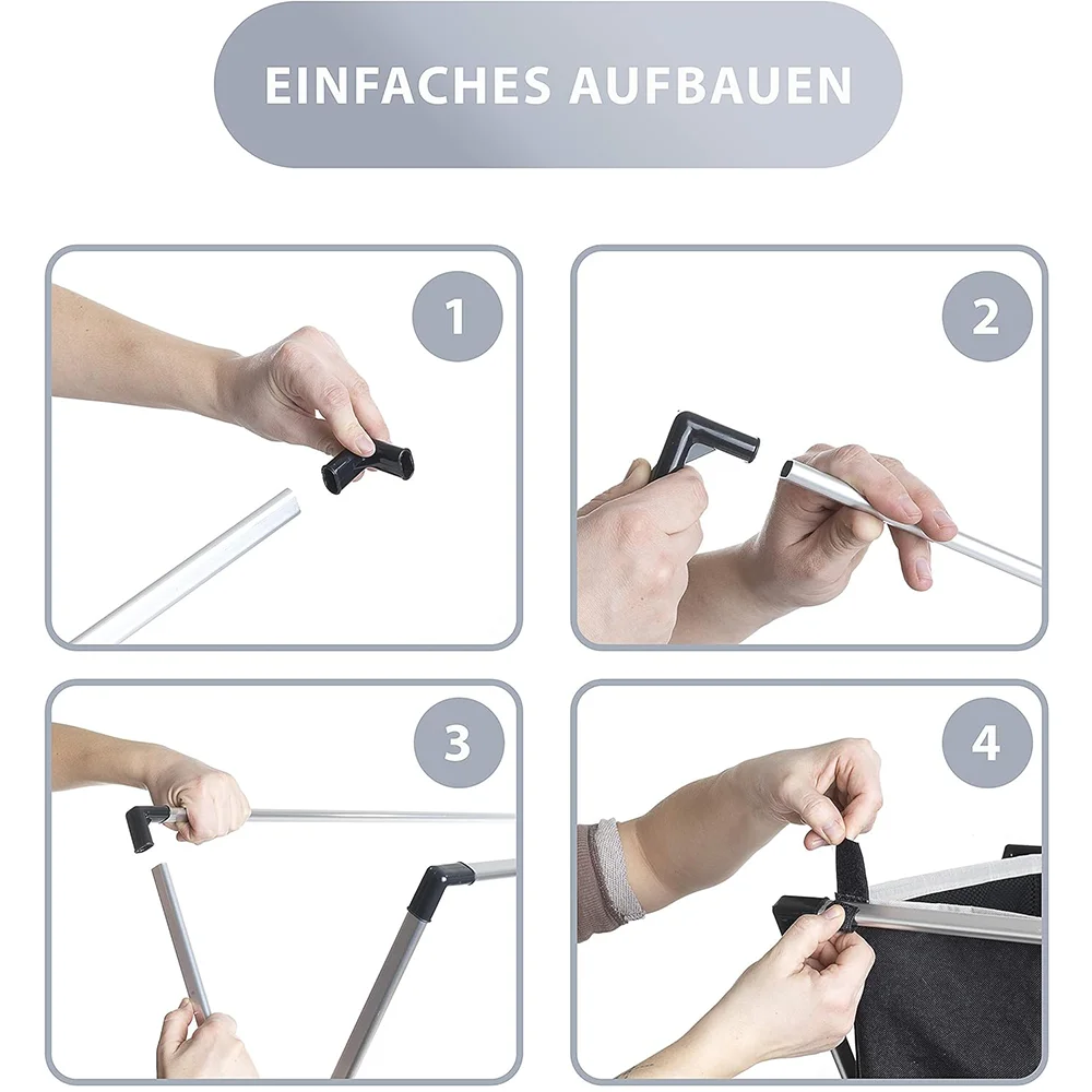 سلة الغسيل الكبيرة ثلاثة سلة تنظيم الشبكة القابلة للطي الملابس القذرة اللعب المنظمون سلة الغسيل المنزلية تخزين فارز بن #3