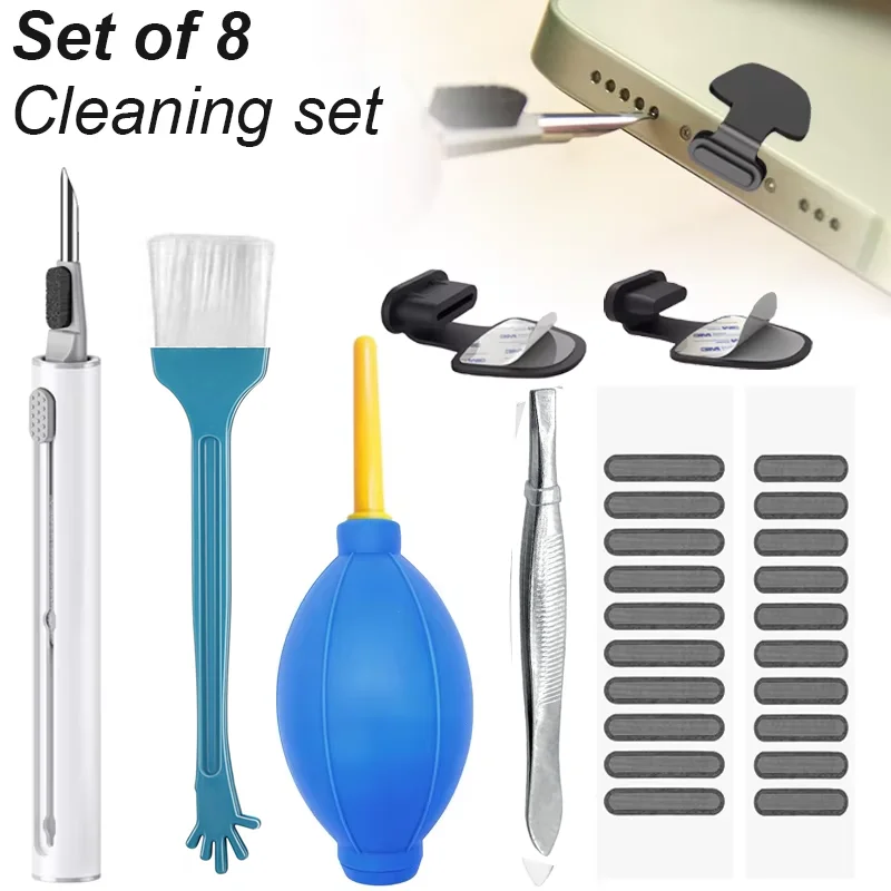 Zestaw do czyszczenia wtyczki przeciwpyłowej portu ładowania telefonu komórkowego dla iPhone iPad IOS Samsung Xiaomi Typ C Głośnik Dust Mesh Cleaner