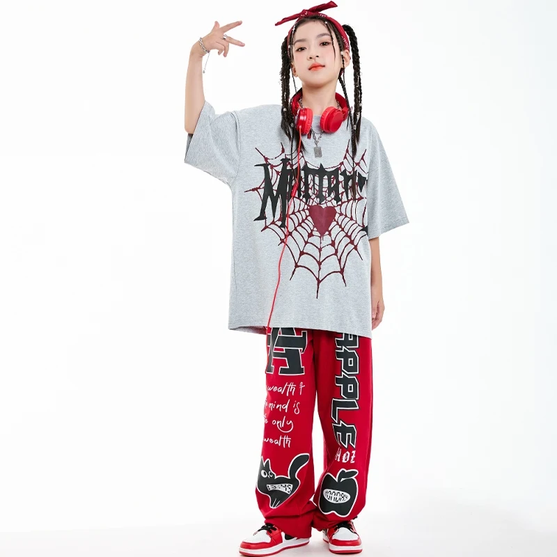 Losse Jazzdans Outfits Jongens Meisjes Sport Hiphop Pak Kinderen Street Dance Hip Hop Dansvoorstelling Stadiumkostuums DN20402