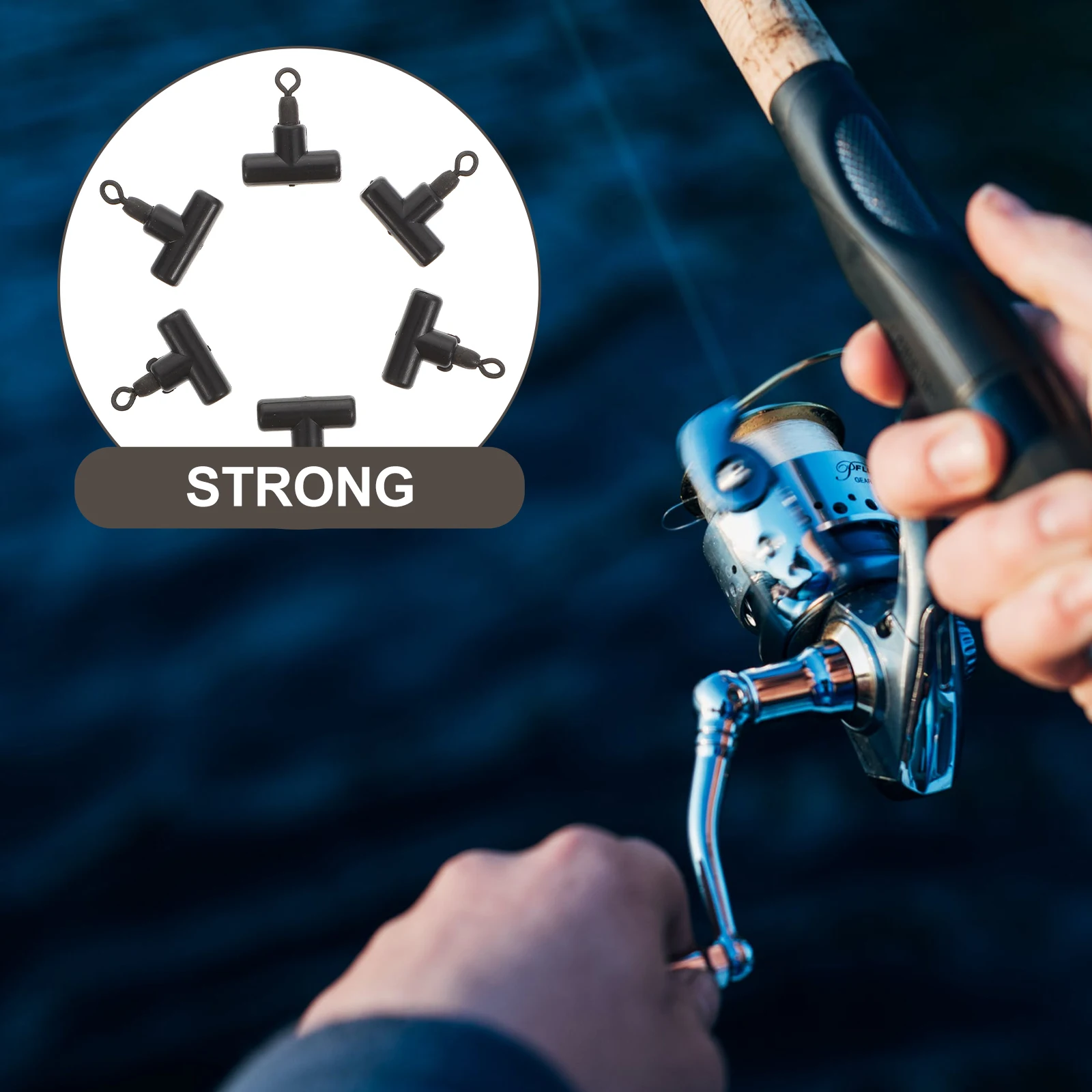 

15Pcs Fishing Rolling Swivels Alloy Copper Strong Pull Resistant Connectors Versatile Portable Fishing Rolling Ring