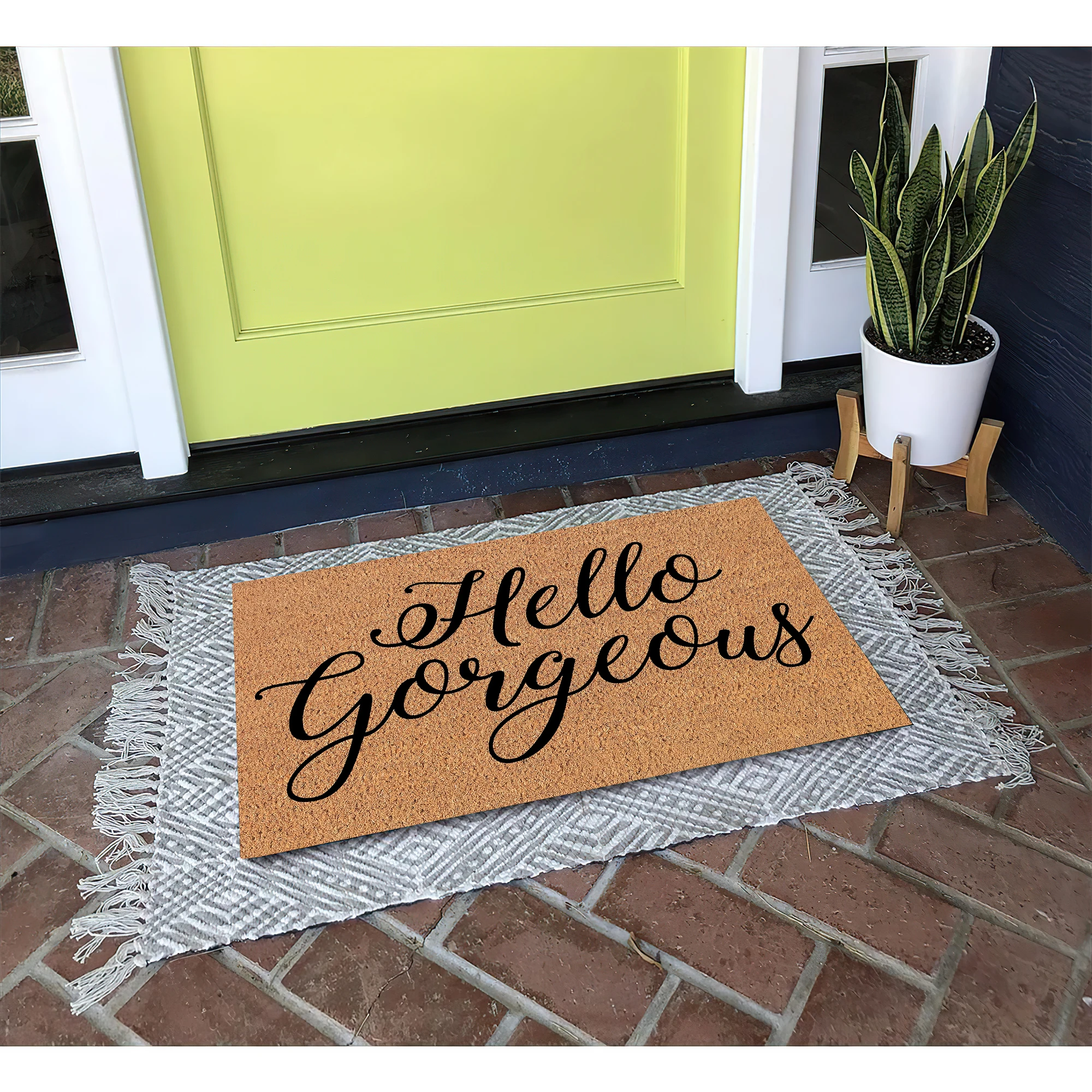 

Hello Gorgeous Doormat Rubber Non-Slip The Kids Lick The Floors Mats for Entryway Door Mat Indoor Floor Kitchen Rugs