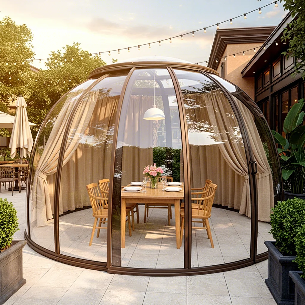 China Supply Bubble Room Boutique Full House Outdoor Glamping Aluminum Bubble Room Hotel Eco Igloo Clear House Clear Dome House