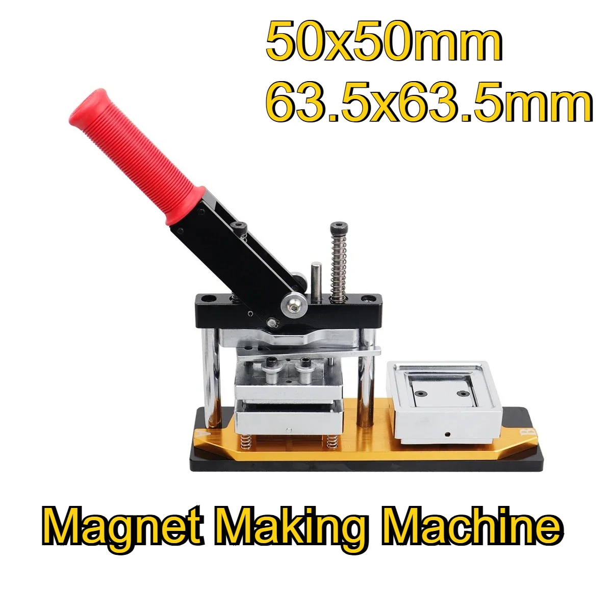 

50x50mm / 63.5x63.5mm Professional Square Refrigerator Badge Press Machine Manual Fridge Magnet Making Machine for Business
