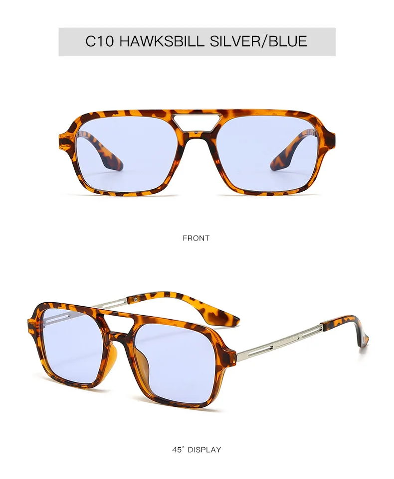 Neue Vintage Quadratische Sonnenbrille für Damen und Herren Marken-Rechteck-Sonnenbrille Ovale Brillen für Männer und Frauen – Detail 15