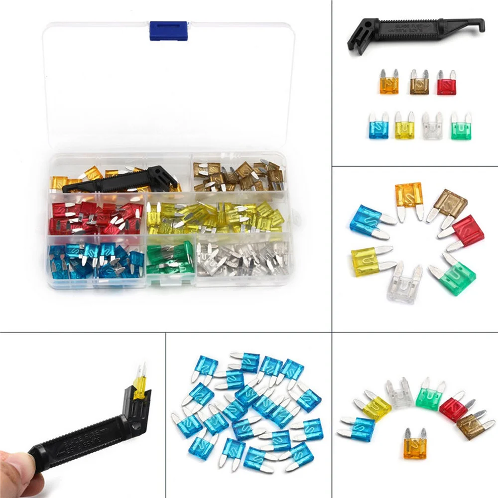 

120PCS Car Truck Small Blade Fuse Kit 5A-30A The Fuse Insurance Insert Fuse Auto Accessories+1PC Car Fuse Clip