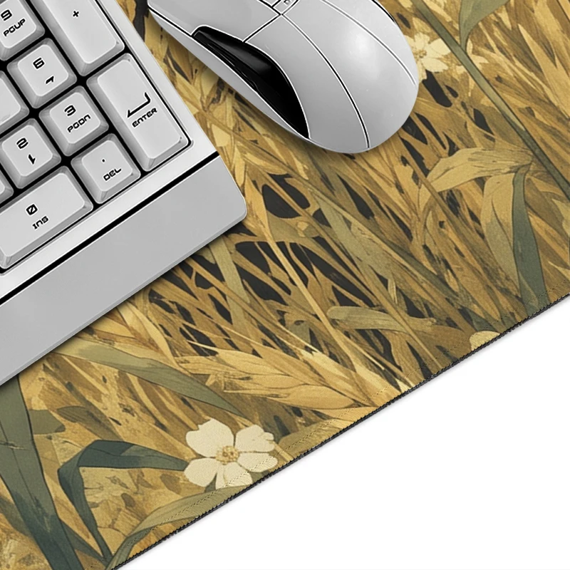 Mouse Pad Black Cat Wheat Field Gamer printon demand Computer Mousepad XXL Desk Mats Soft Non-Slip Natural Rubber Mouse Mats