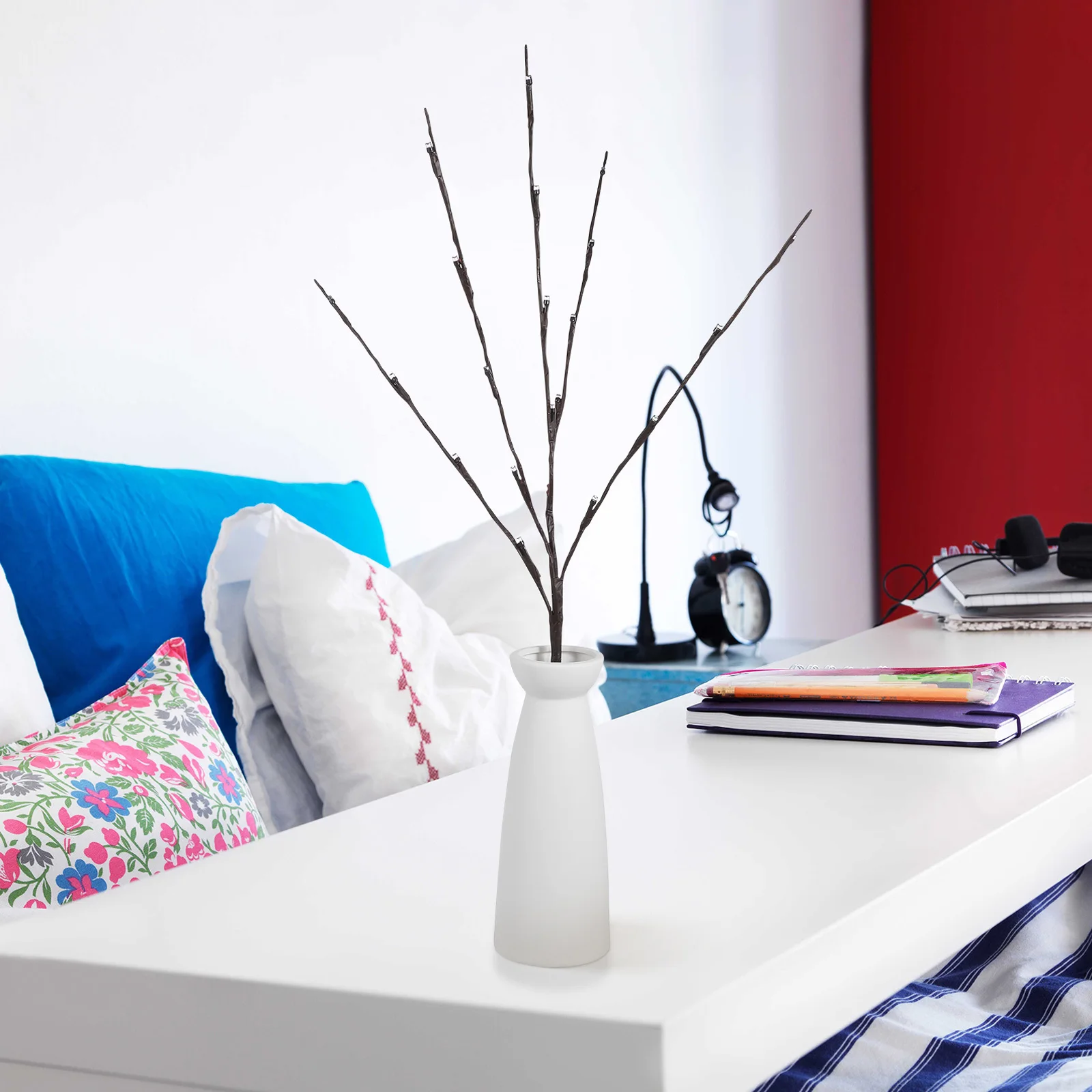 2 قطعة فروع شجرة محاكاة مصباح أبيض دافئ أبيض ديكور ضوء الليل لغرفة المعيشة المنزلية عيد الميلاد LED فروع الخفيفة