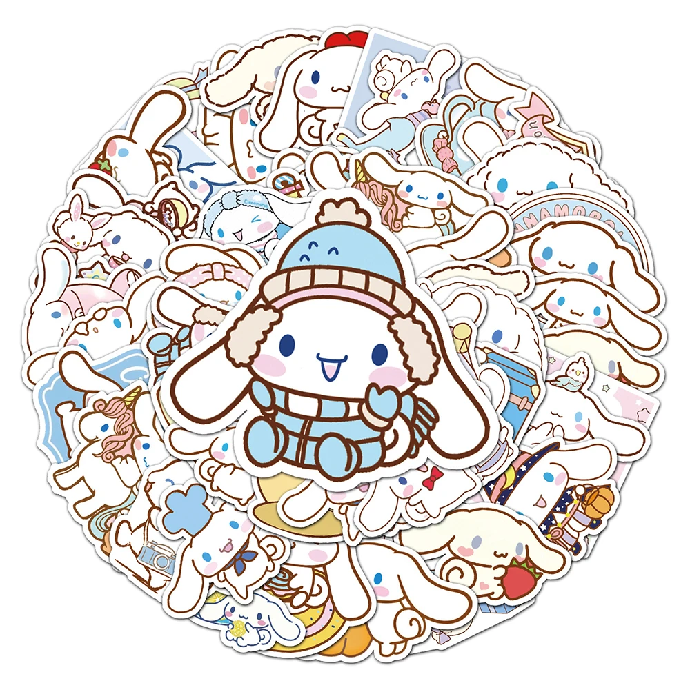 10/30/50PCS Cute Cinnamoroll Anime Cartoon Stickers Laptop Luggage Suitcase Motorcycle Waterproof Cartoon Decals Toys Sticker