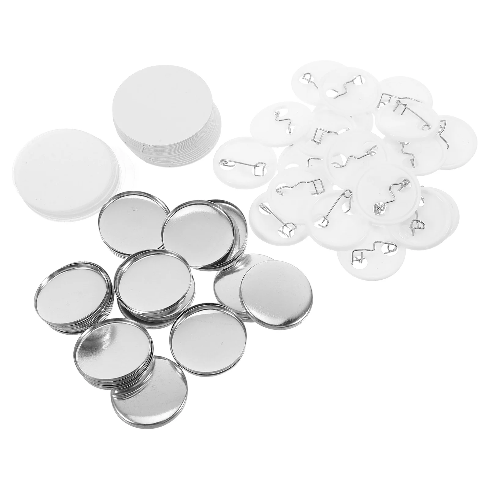 

1Set DIY Metal Pins Badge Making Blanks Tinplate Top Plastic Bottom for Unique Badges Bulk Set Versatile Use Medal Mounting Kit