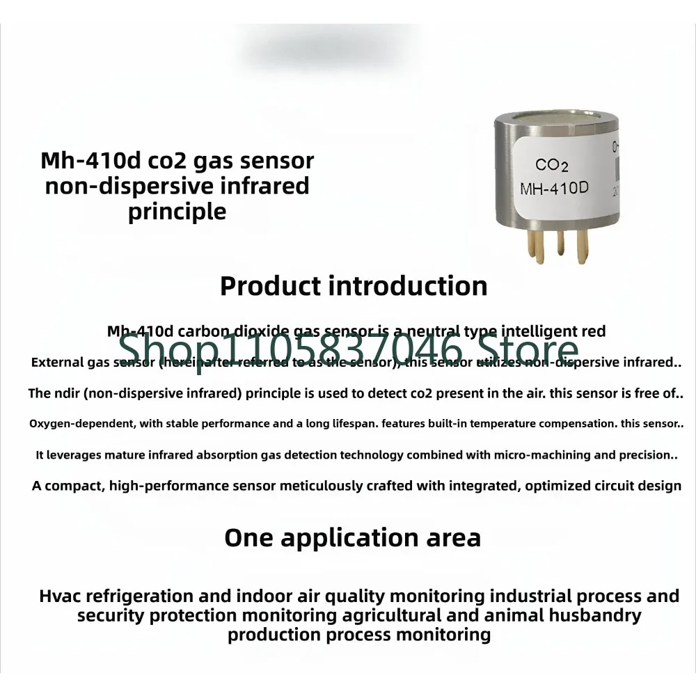 Infrared carbon dioxide sensor module, low-power MH-410D industrial CO2 concentration detection equipment