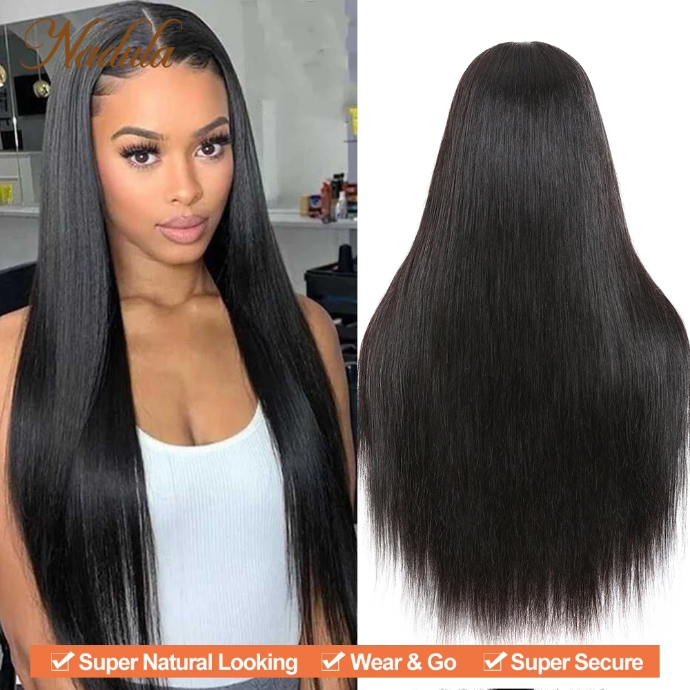 Nadula U Part Wig Natural Straight Human Hair Wigs Brazilian Straight Hair Wigs For Black Women 100% Human Hair Wig Easy & Quick