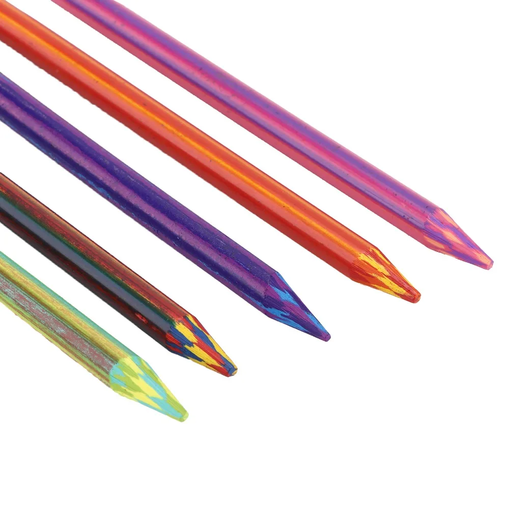 

6PCS 5.6mm Mechanical Pencil Set Multi-color Refill Cores Plastic Holding Art Pencils Smooth Writing Touch Sketch Pencils
