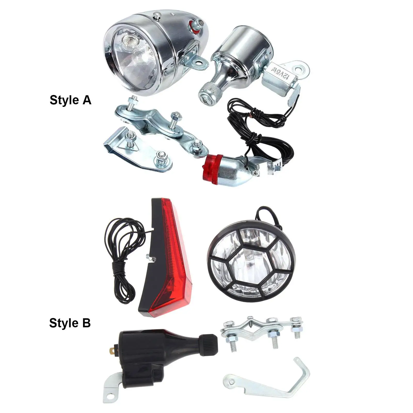 Dynamo Bicycle Light Set Simple Installation Waterproof Replacement Universal Safe with Included Wiring Headlight Tail Light Set