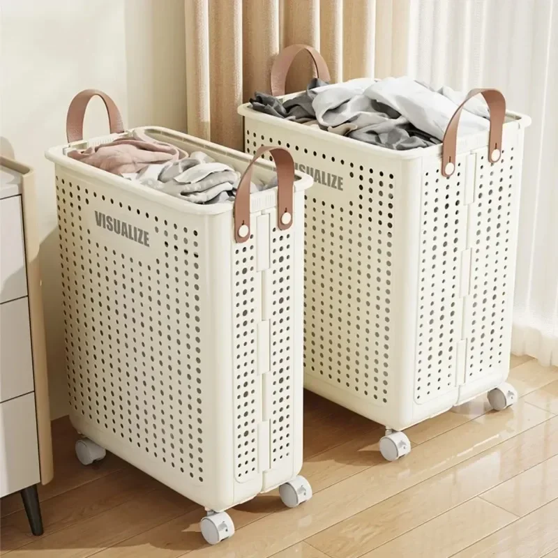 Foldable Clothes Storage Basket Strong Load-bearing Capacity Large Volume Breathable Bathroom Storage Organizer Home Accessories