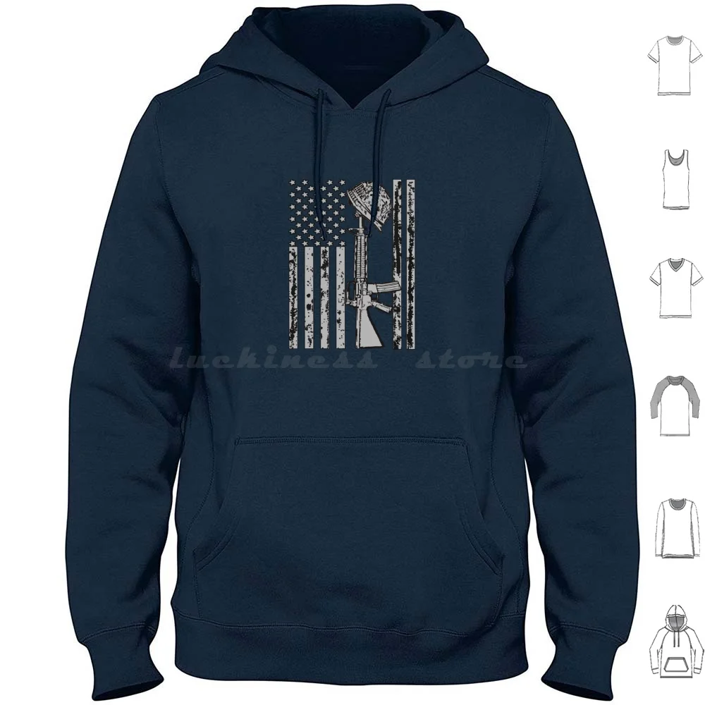 U.s Army And U.s.a Flag Grey And Black Hoodies Long Sleeve Army Army Usa Army Navy Troops Veteran Flag United States