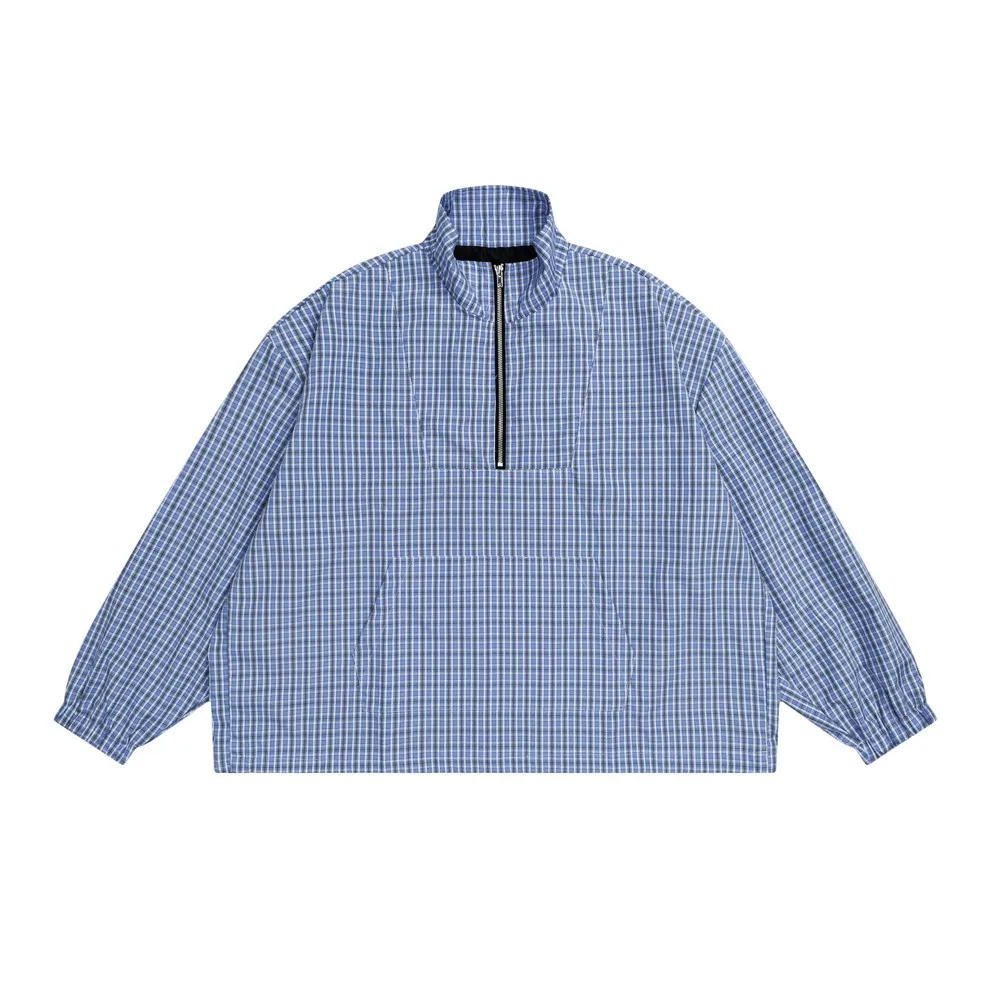 

Breathable Zipper Plaid Turtleneck Business Office Women's Polo Tshirts for Women Men Streetwear Winter Fall Oversized Tops