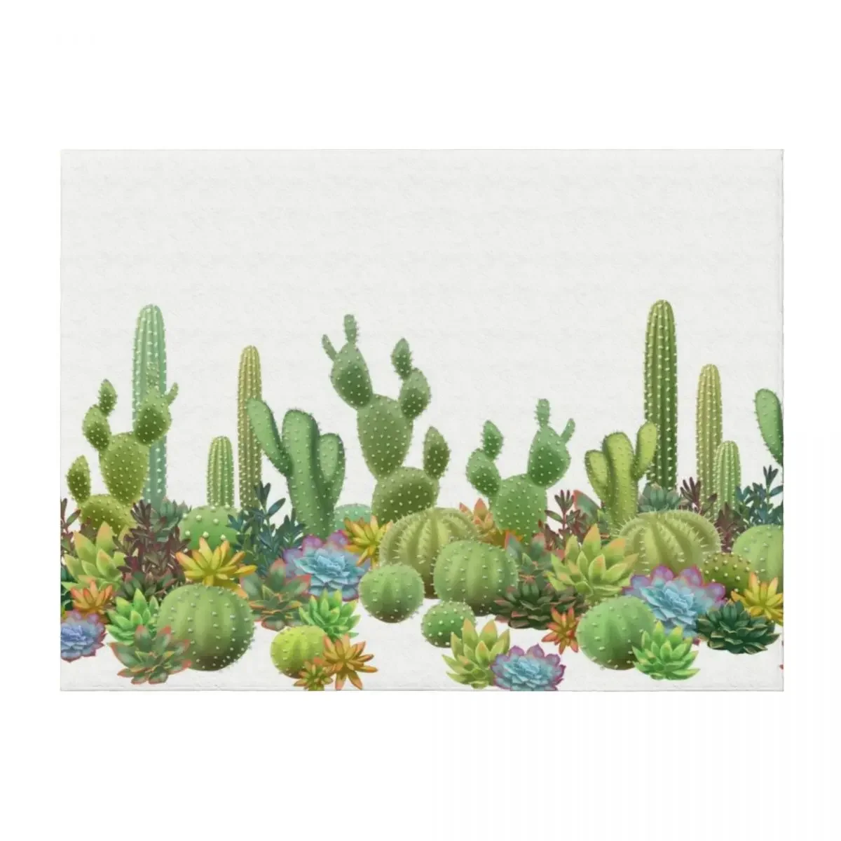 

Milagritos Rainbow Cacti on White Background Throw Blanket Winter beds manga Soft Beds Multi-Purpose Blankets