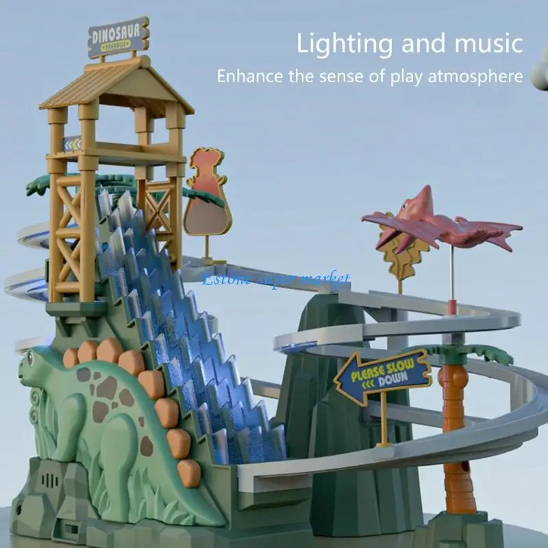 

090B Interactive Dinosaur Electric Climbing Sliding Track Motorized Educational Coordination
