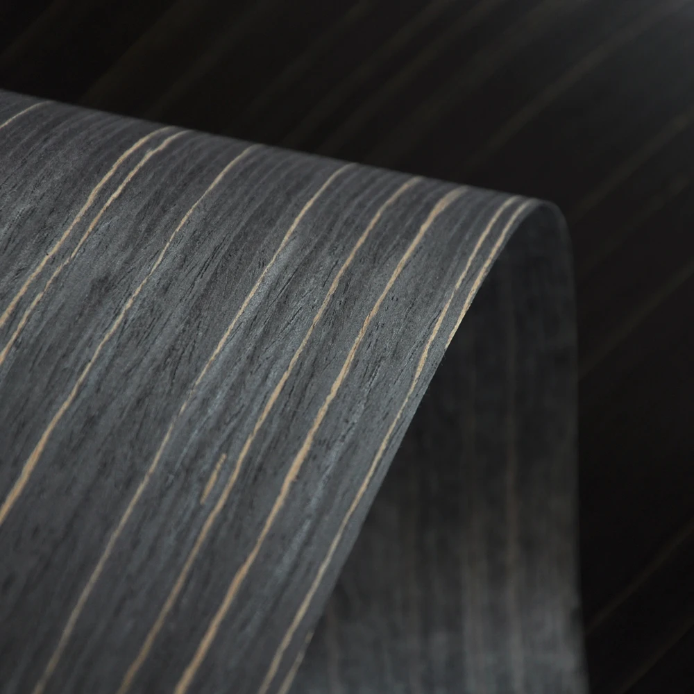 Greenland New Design Free Sample Black Color Engineered Ebony Wood Veneer For Furniture Door Table Skin