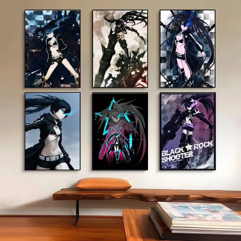 BRS Anime BLACK R-ROCK SHOOTER Poster Wall Art Home Decor Room Decor Digital Painting Living Room Restaurant Kitchen Art