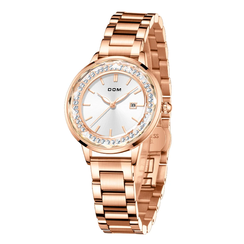 

DOM Women's watch Quartz Watch Fashion Personality Women's Luxury Stainless steel waterproof strap G1730-7M