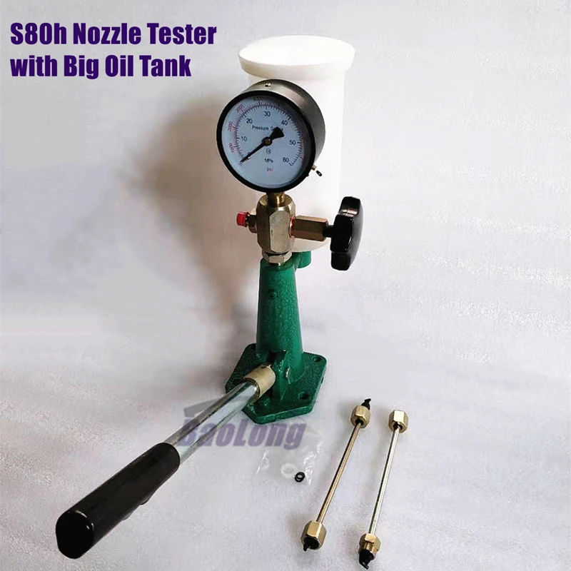 Kalibrator dyszy wtryskiwacza oleju napędowego S80h Tester dyszy paliwowej, ręczna pompa wspomagania oleju napędowego współpracująca z testerem Common Rail Duży zbiornik oleju