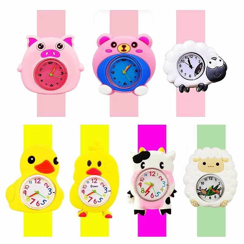 Montre pour enfants, petit canard jaune, poulet, dessin animé, vaches, moutons, cochons, jouets pour enfants, Bracelet pour filles et garçons