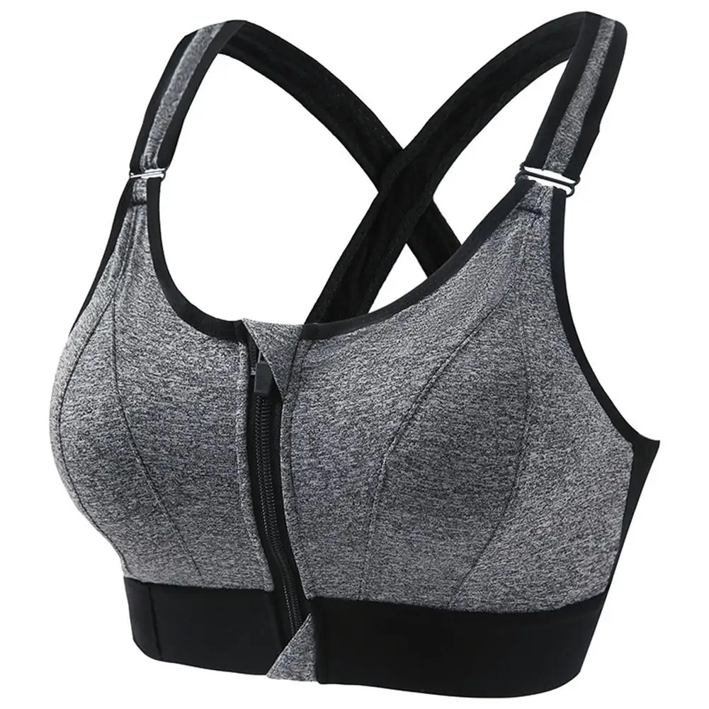 

WOMEN\\'S SPORT BRA WITH FRONT ZIP AND BACK DETAIL ANTI SWEAT SLEEVLESS VEST FOR SUMMER TRAINING AND CASUAL WEAR