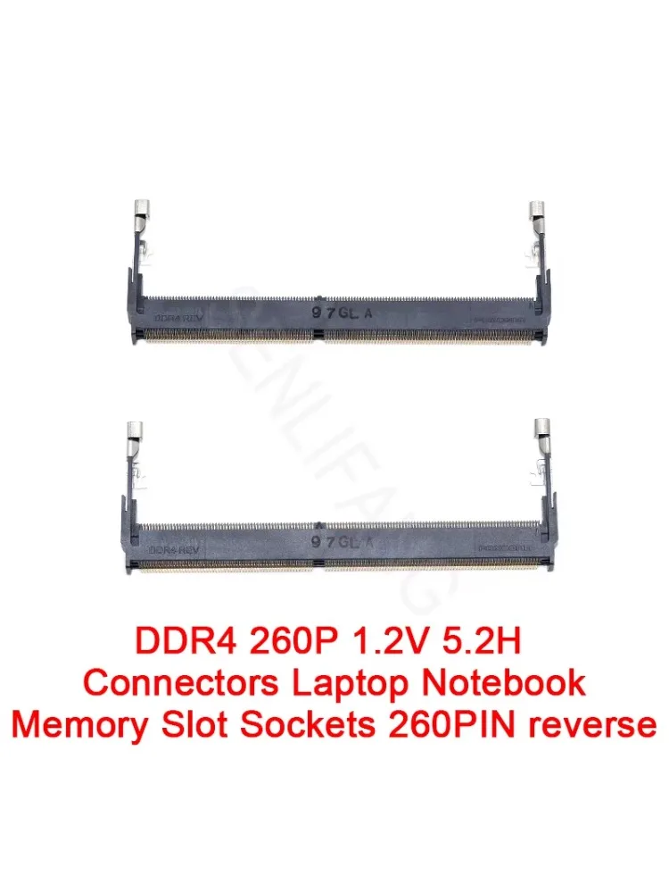 Connecteurs DDR4 260P 1.2V 5.2H pour ordinateur portable, prises de fente mémoire 260 broches inversées (2 pièces)