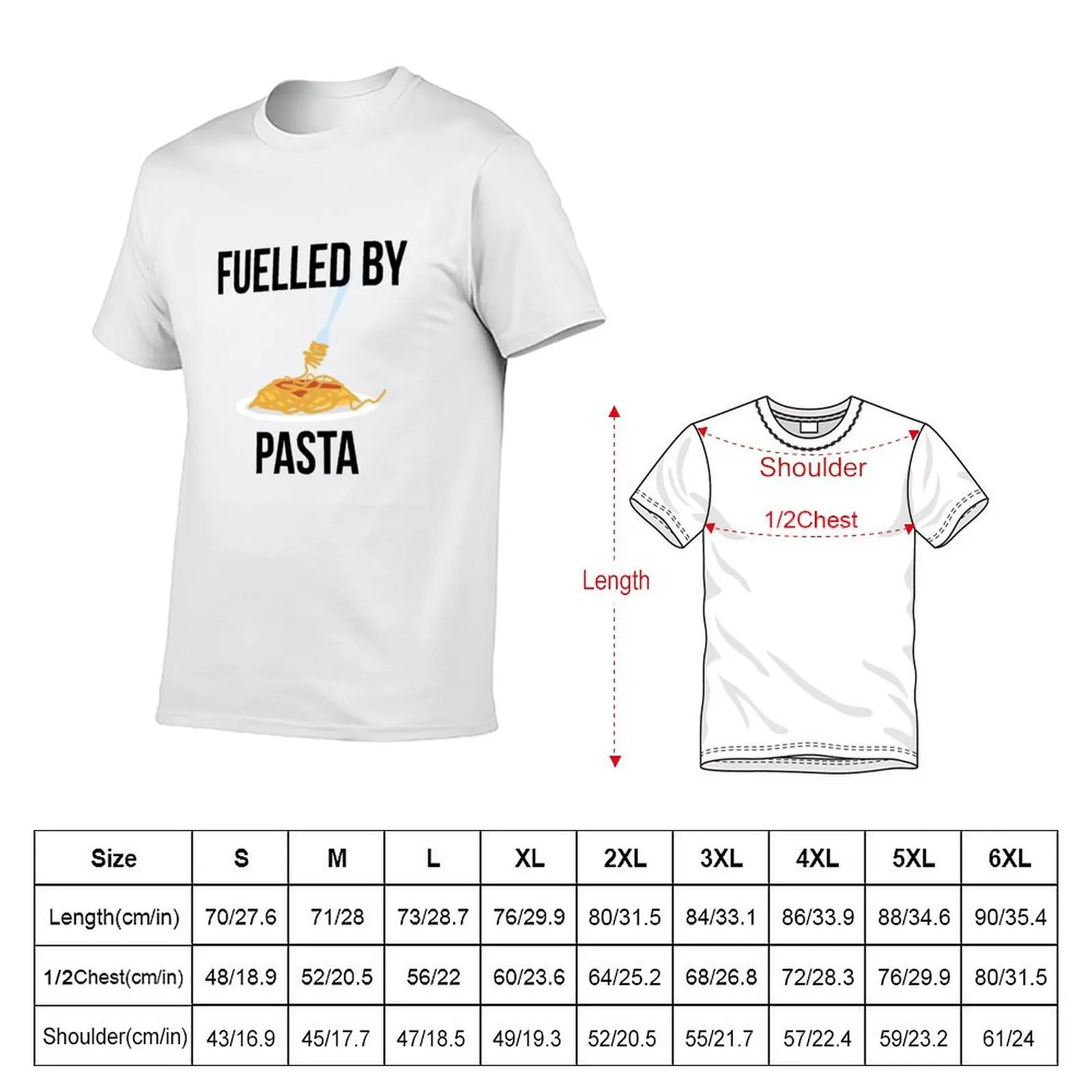 Fuelled by pasta T-Shirt anime clothes valentines clothes men clothes