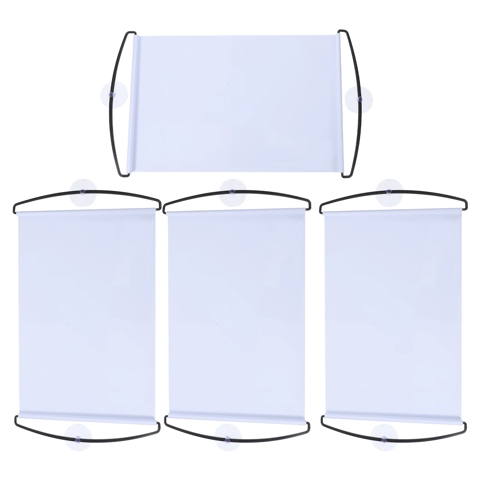 

4 Automatic Retractable Blank Banners DIY White Pull Up Banner Sign Telescopic Hand Drawn Reusable Erasable Congratulations