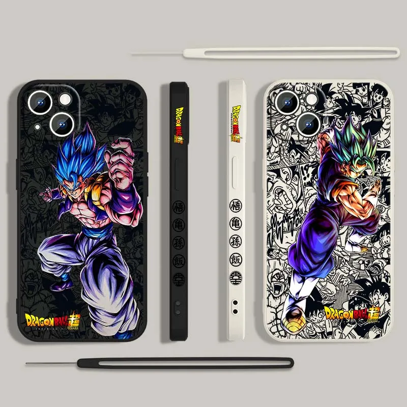 D-Dragon Ball Son Goku Cool For Apple iPhone 17 16 15 14 13 12 11 Air Mini Plus Pro Max Liquid Left Rope Phone case Cover