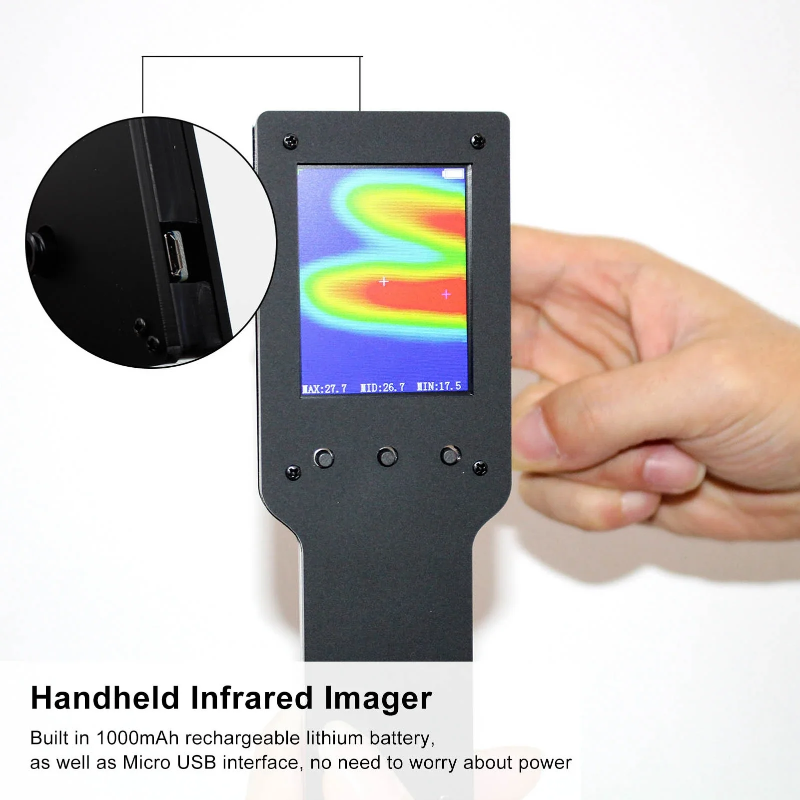 Portable 2.4in LCD Digital Imaging Camera Visual Thermometer Infrared Thermal Imager Handheld