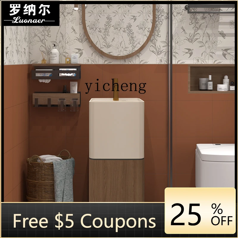 

Z1 new Chinese-style retro wind wash basin, bathroom integrated floor-to-ceiling face wash table creative column basin