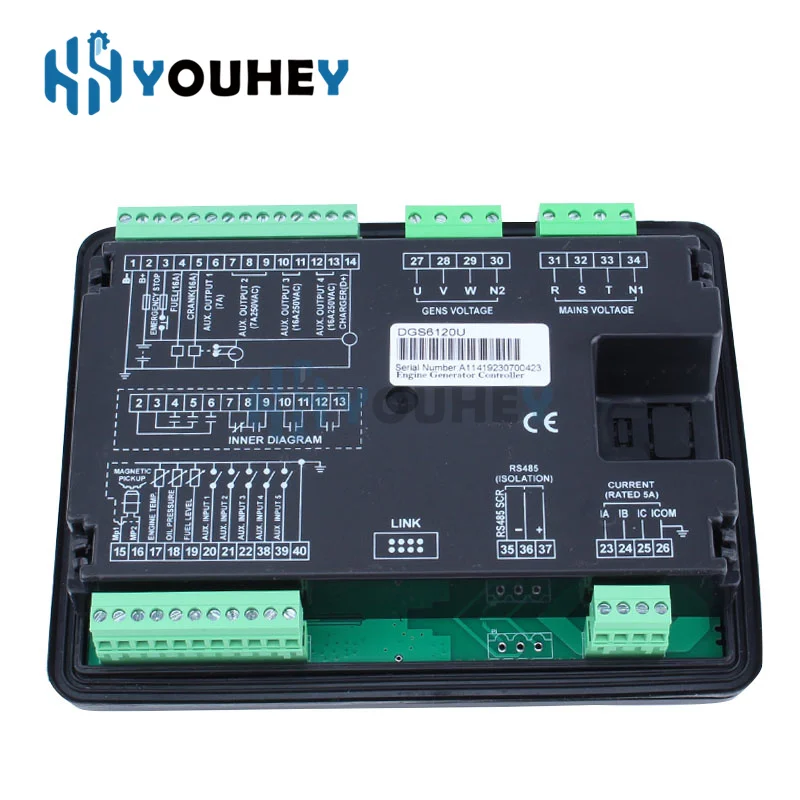 Imagem -04 - Painel do Módulo de Controle Auto Start And Stop Controlador do Gerador Substitua Smartgen Hgm6120u Hgm6110u 6110u