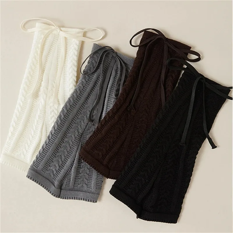 Girls Sweet Cute Knitted Calf Covers Stacked Medium Tube Socking Women's Bandage Boots Socks Calf Sleeves Clothing Accessories