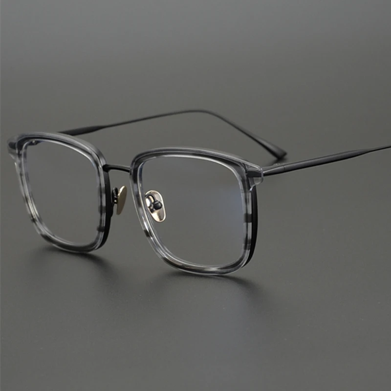 

Ultralight Titanium Square Prescription Men's Eyewear Vintage Acetate Optical Glasses Frame Women Japan Luxury Brand Eyeglasses