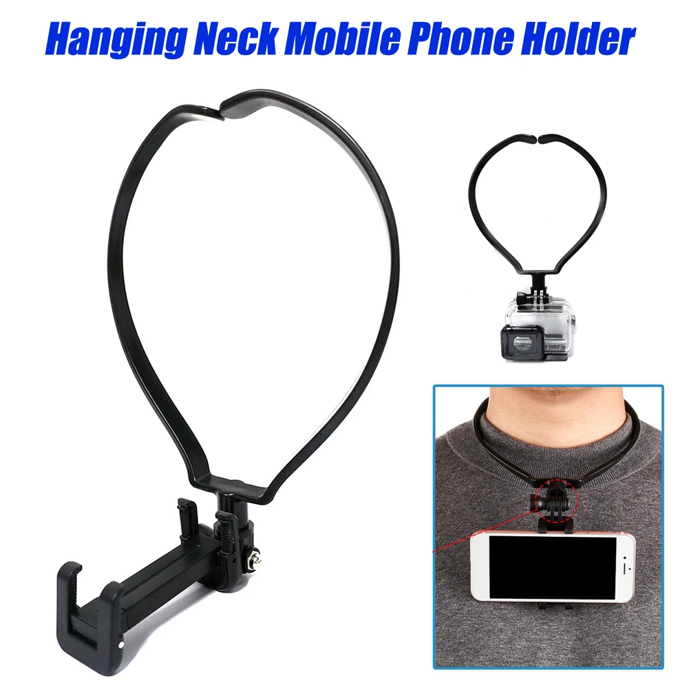 Neck Collar Hanging Mobile Phone Bracket Hang On Neck Action Camera Hands Free Bracket Mount Stand for Gopro Phone Holder