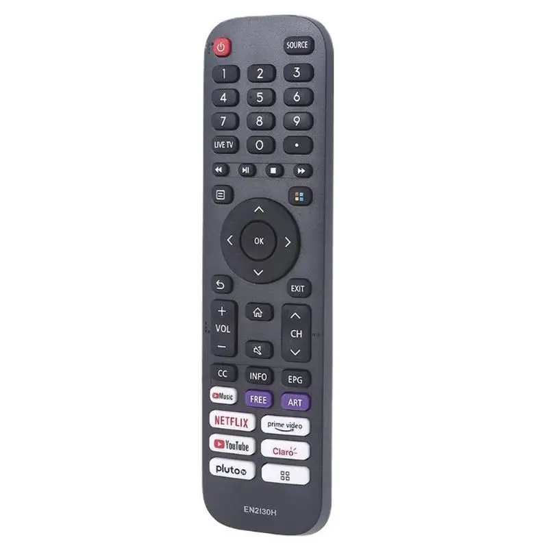 جهاز تحكم عن بعد بالأشعة تحت الحمراء العالمي EN2N30H لتلفزيون VU Hisense Smart 4K UHD مع Netflix، Prime Video، YouTube، أزرار التصفية