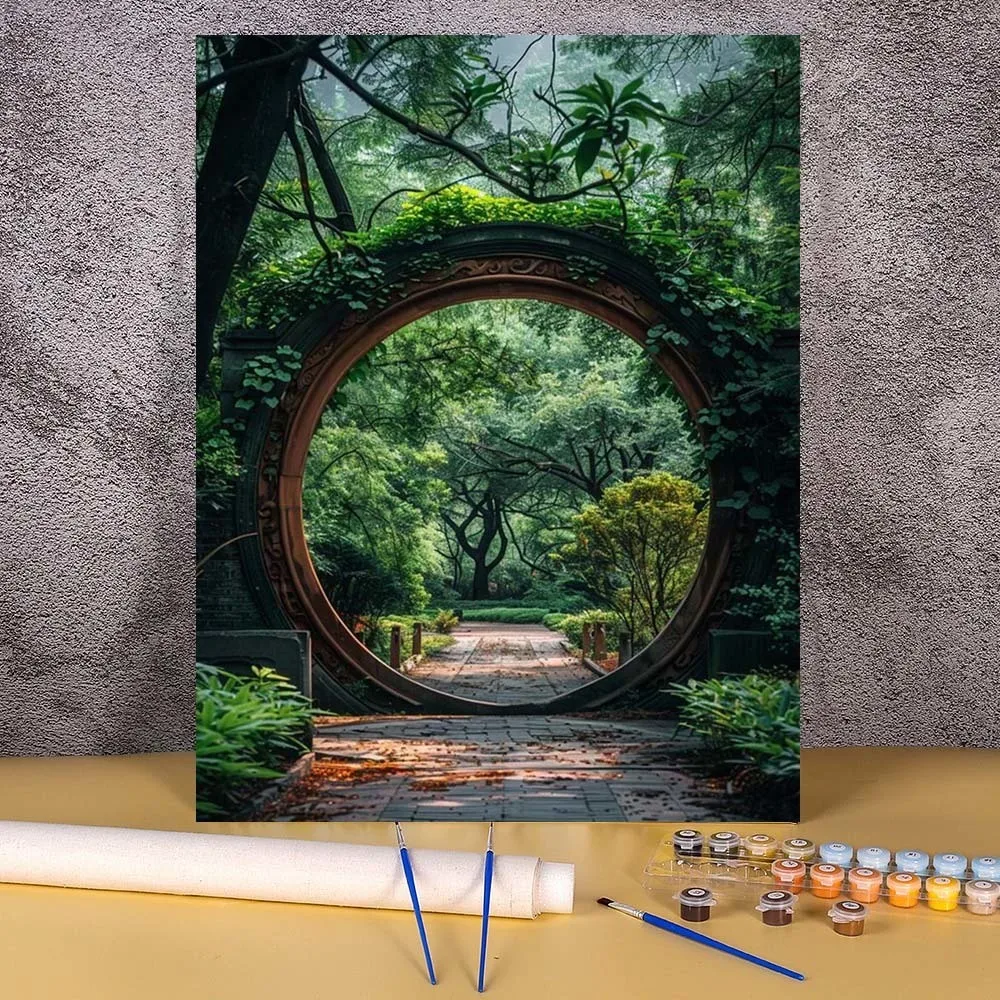 

20x30 см картина по номерам для взрослых лесное здание картина номер рисунок на холсте настенные декоры для спальни DIY подарок