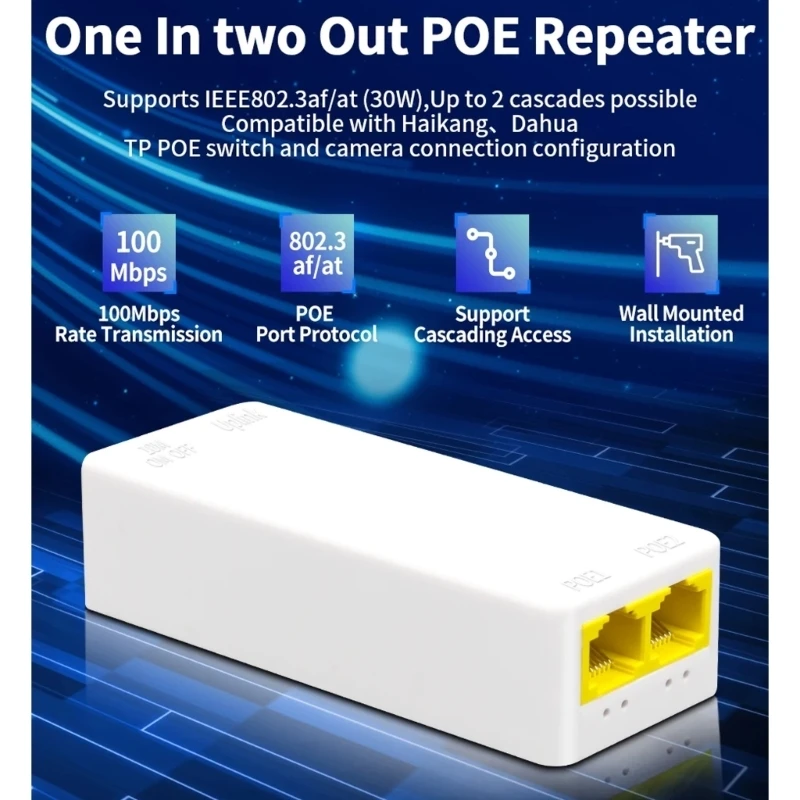 Reliabled Networking Extender Delivering POE to Double Port from 1 Source for Cost Effective Coverage Enhancement best sale