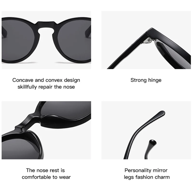 Retro Round Sunglasses Men Women Fashion Small Polarized Sun Glasses For Male Female Literary Vintage Shades Driving Eyeglasses