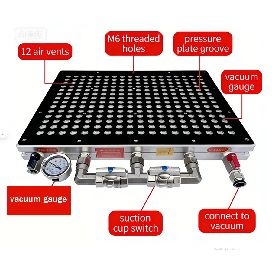 CNC multi-point vacuum suction cup industrial porous no sealing strip machining center automatic intelligent adsorption