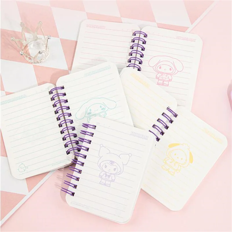 12pcs/lot Sanrio Melody Kuromi Coil Notebook Cinnamoroll Notepad Cute Memo Diary Planner Stationery Gift Office School Supplies