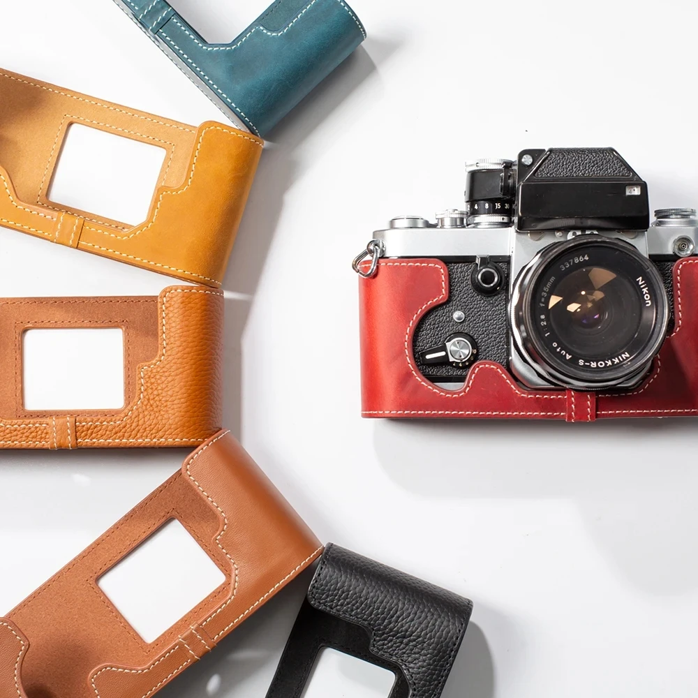 

For Nikon F2 FM3A F2S F2A F2AS FE FM Case Genuine Leather Half Case F2 Half Bag FM3A Handmade Camera Bag FM Protective Case