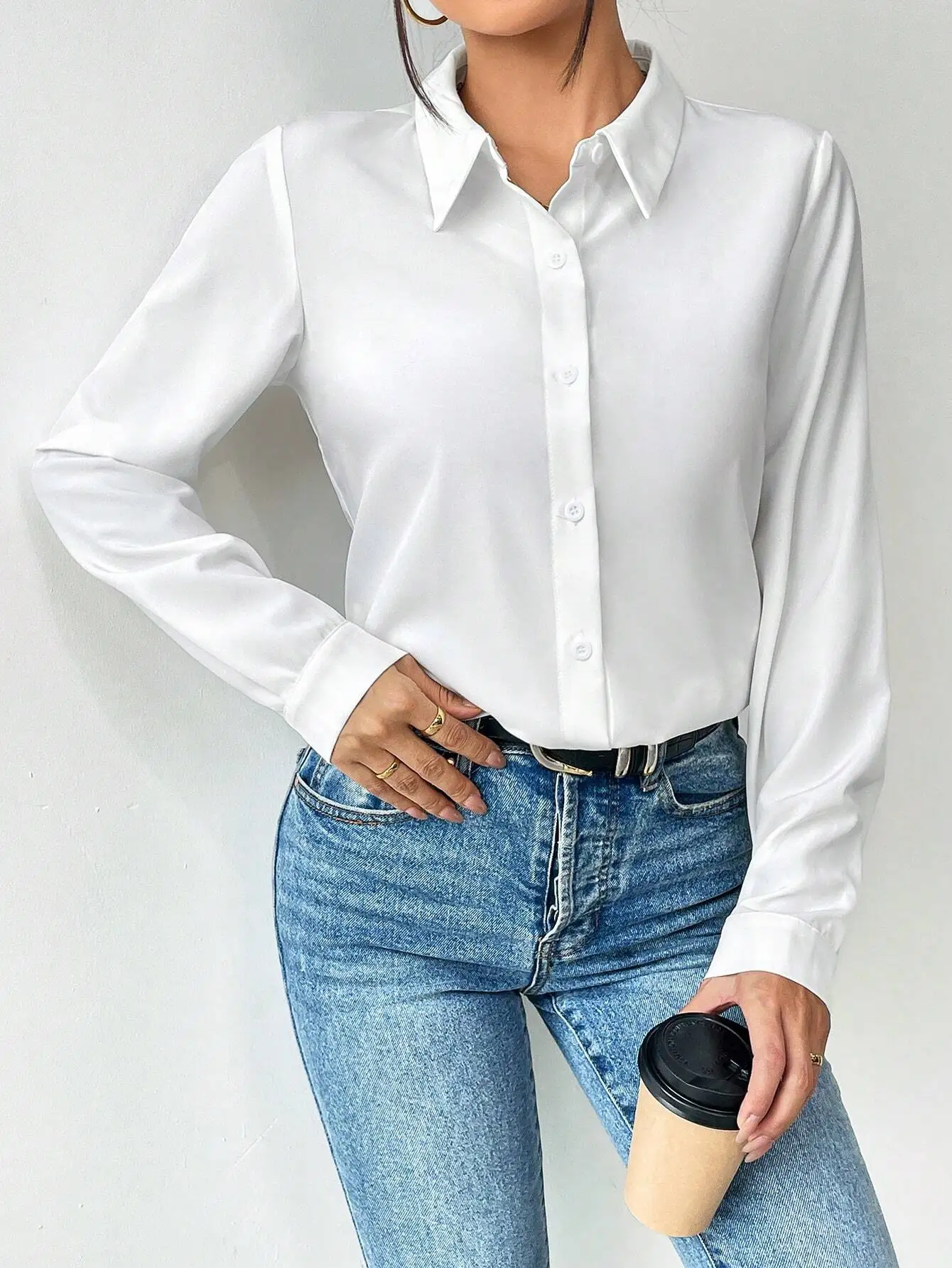 قميص نسائي بأكمام طويلة، بلايز بأكمام طويلة، قماش خريفي للنساء