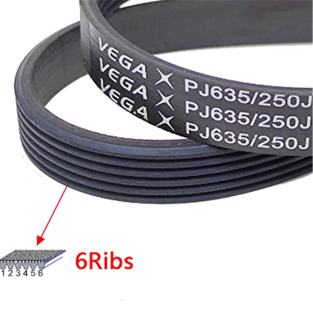 

1PCS V-Belt PJ635 250J 3/4/5/6/7/8 Ribs Treadmill Motor Belt Rubber Multi Groove Belt Drive Belt Transmission Timing Belt